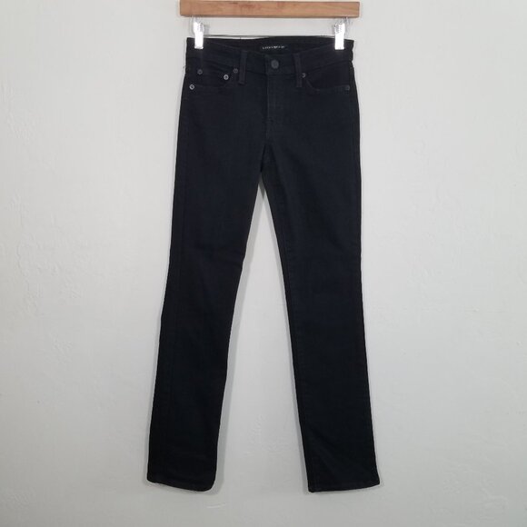 Lucky Brand Sweet Straight Mid Rise Stretch Jeans Black Size 0/25 - Picture 1 of 9